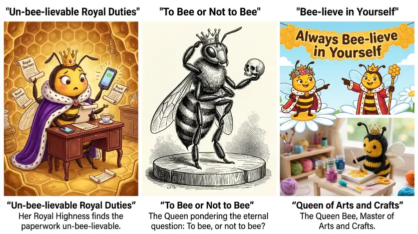 queen bee puns image