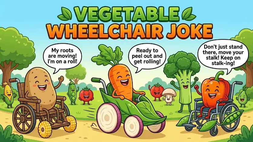 vegetable wheelchair joke image